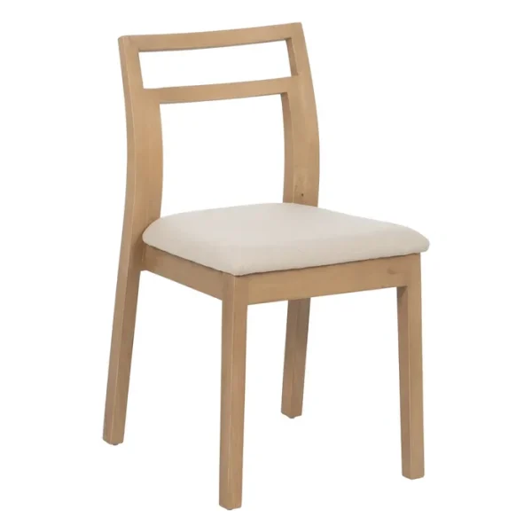 Silla natural-beige tejido-madera - Imagen 3