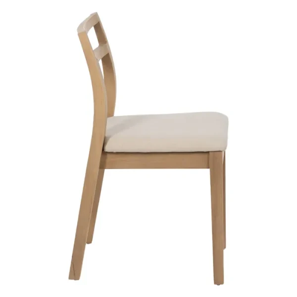 Silla natural-beige tejido-madera - Imagen 4